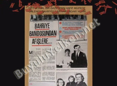 Okyay - 1973 - Bahriye bandosundan afişlere - Ulusal bir gazetenin hafif müzikte ünlenen bahriyeliler hakkındaki yayını