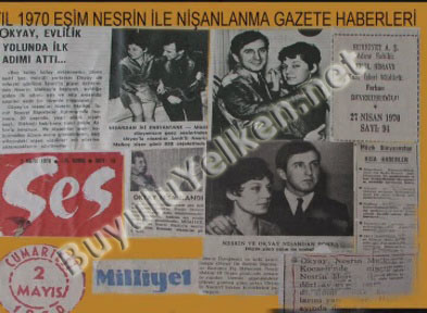 Okyay - 2 Mayıs 1970 - Eşi Nesrin ile nişanlanmasına dair gazete haberleri
